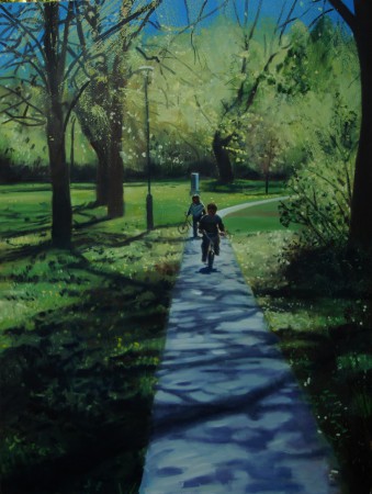 Biciklizők 200x150cm olaj vászon